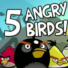 Bild: Fünf Vögel von dem Mobile-Game "5 Angry Birds!" Foto: rovio.com